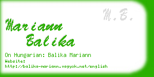 mariann balika business card